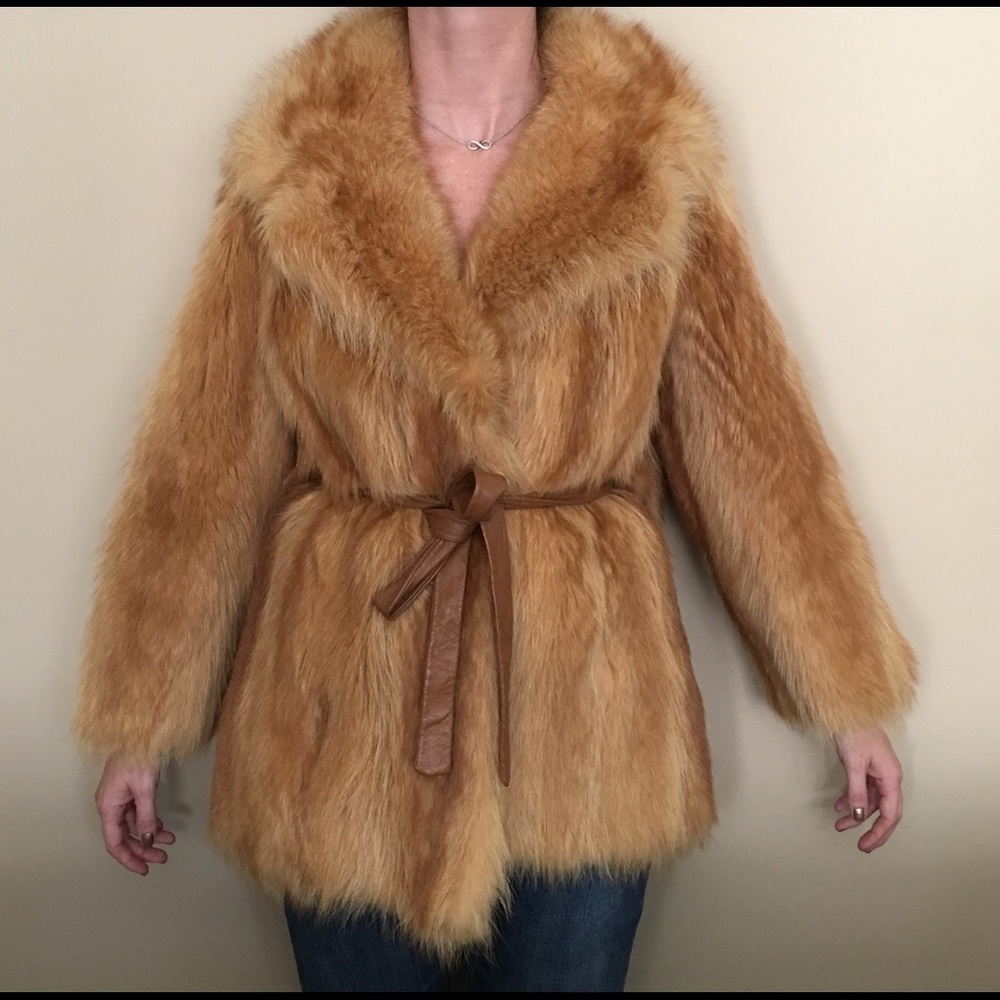 Vintage Montaldos Fox Fur Coat Golden Red